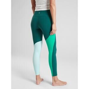 Athleta Elation Asym 7/8 Tight In Powervita Leggings Green Blue Small